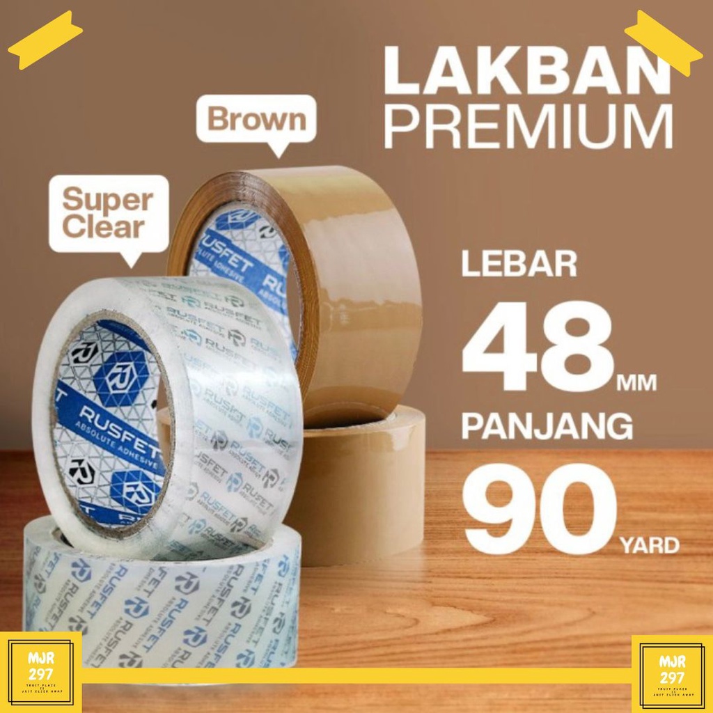 

LAKBAN BENING | LAKBAN PREMIUM | RUSFET | SUPER CLEAR | 48MM x 90 YARD