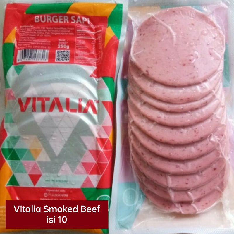 

Murah!! Vitalia/Ayoma Smoked beef burger isi 10 medium