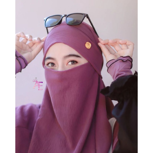 0FREANCH KHIMAR CADAR BAHAN CRINKLE PREMIUM | JILBAB HIJAB INSTAN KERUDUNG BERGO