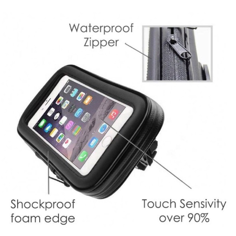 Murah Holder Hp 6.5 Inch anti Waterproof air di spion motor universal/ Holder Spion Motor Waterproof Size XL / Dudukan Smartphone Untuk GPS