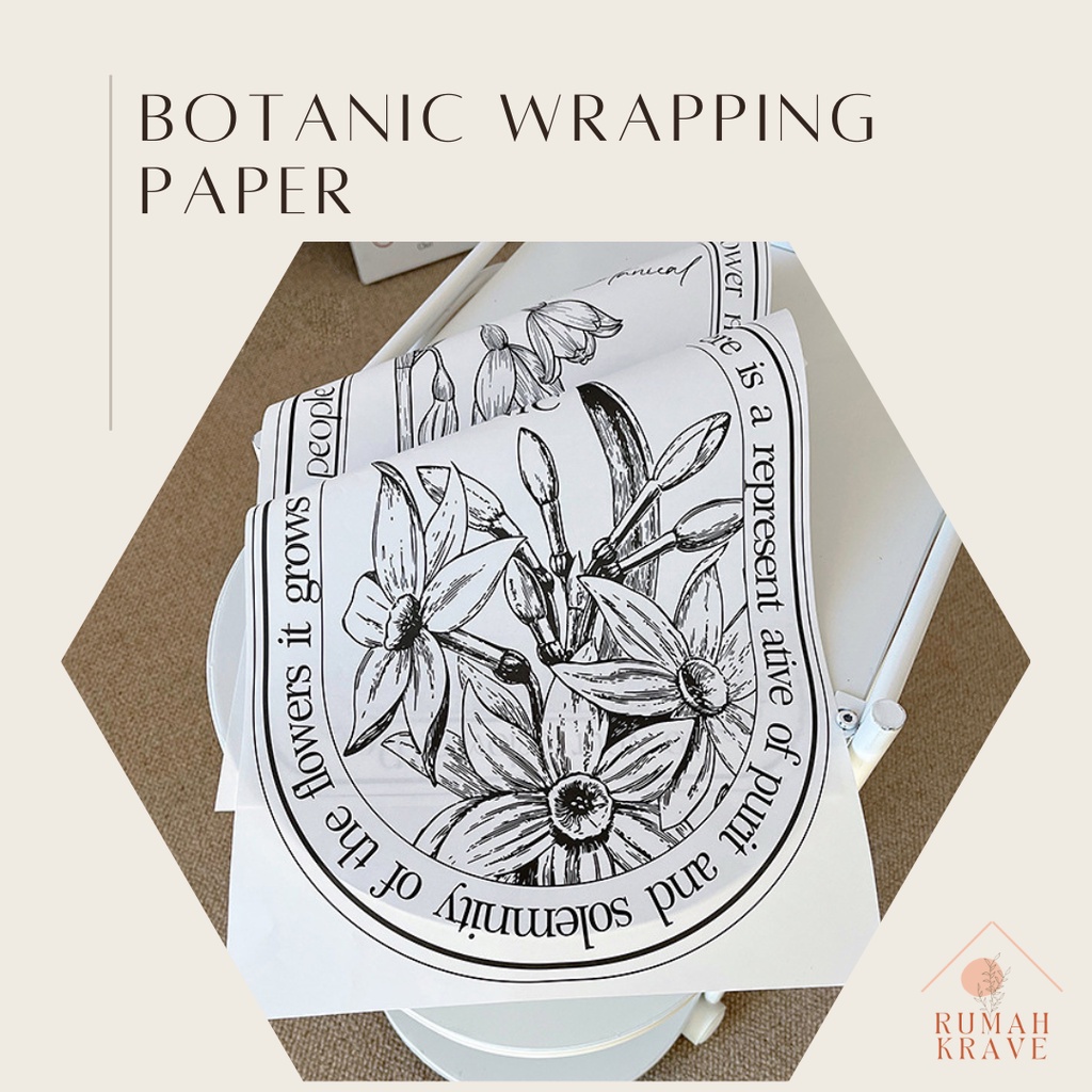 

RUMAH KRAVE - Botanic Wrapping Paper Kertas Bunga Buket Kado