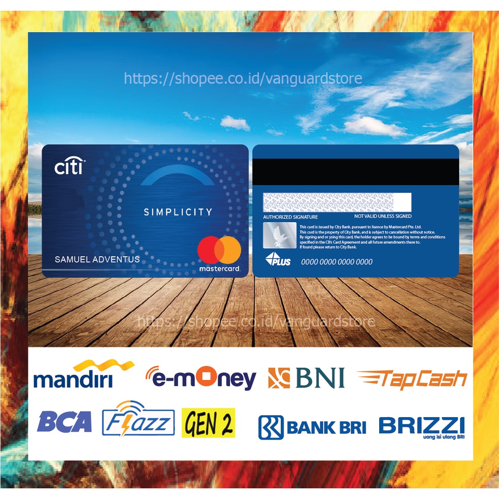 KARTU E MONEY E TOLL KARTU MASTERCARD CITI BLUE DEBIT CREDIT EMONEY MANDIRI FLAZZ BCA BNI TAPCASH BRIZZI BRI - 2 SISI