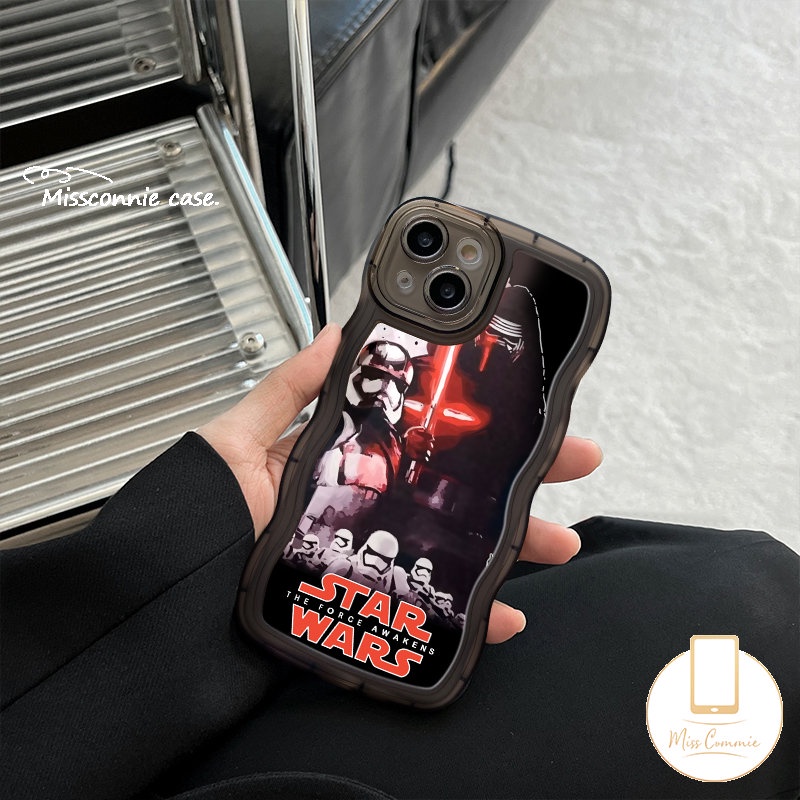 Casing Tepi Bergelombang Redmi Note10 11 9 8 10s 9s 11s 10 Pro Redmi 12C 10C 9T 10 9A 9C 9 A1 10A A1+Max POCO M3 X3 NFC Pro Mi 11T Pro Ins Trendy Merek Star Wars Lembut Cover Belakang TPU