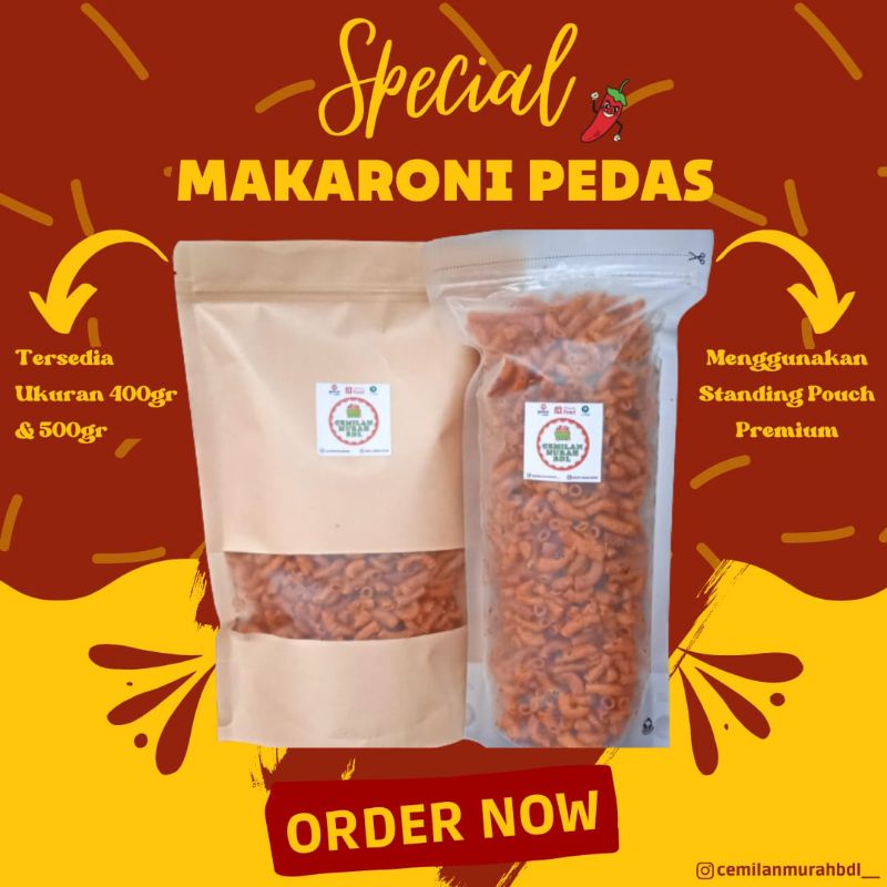 

Makaroni Bantat Pedas 500 Gram (Kemasan Premium) / Cemilan Murah BDL