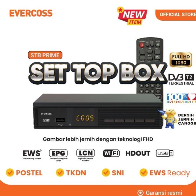 Evercoss Set Top BoX STB Prime digital TV receiver Full HD original
