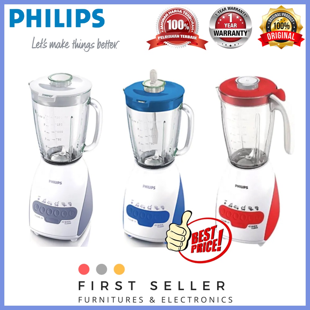 PHILIPS BLENDER HR2116 / HR-2116 (KACA / 2 LITER) GARANSI RESMI