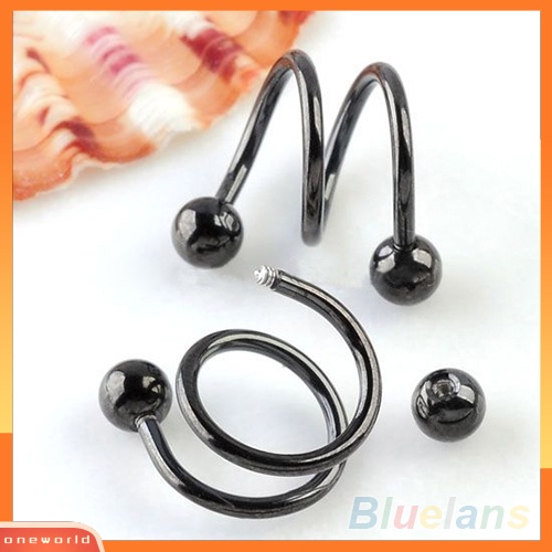 [oneworld] Punk Stainless Steel Spiral Helix Ear Stud Bibir Hidung Cincin Tindik Tulang Rawan