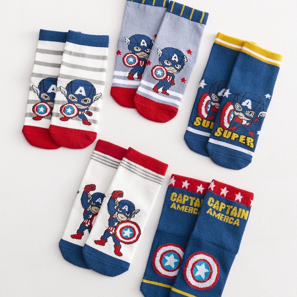 GTB Kaos Kaki Anak Motif Captain America Kaus Kaki Bayi Lucu KK059