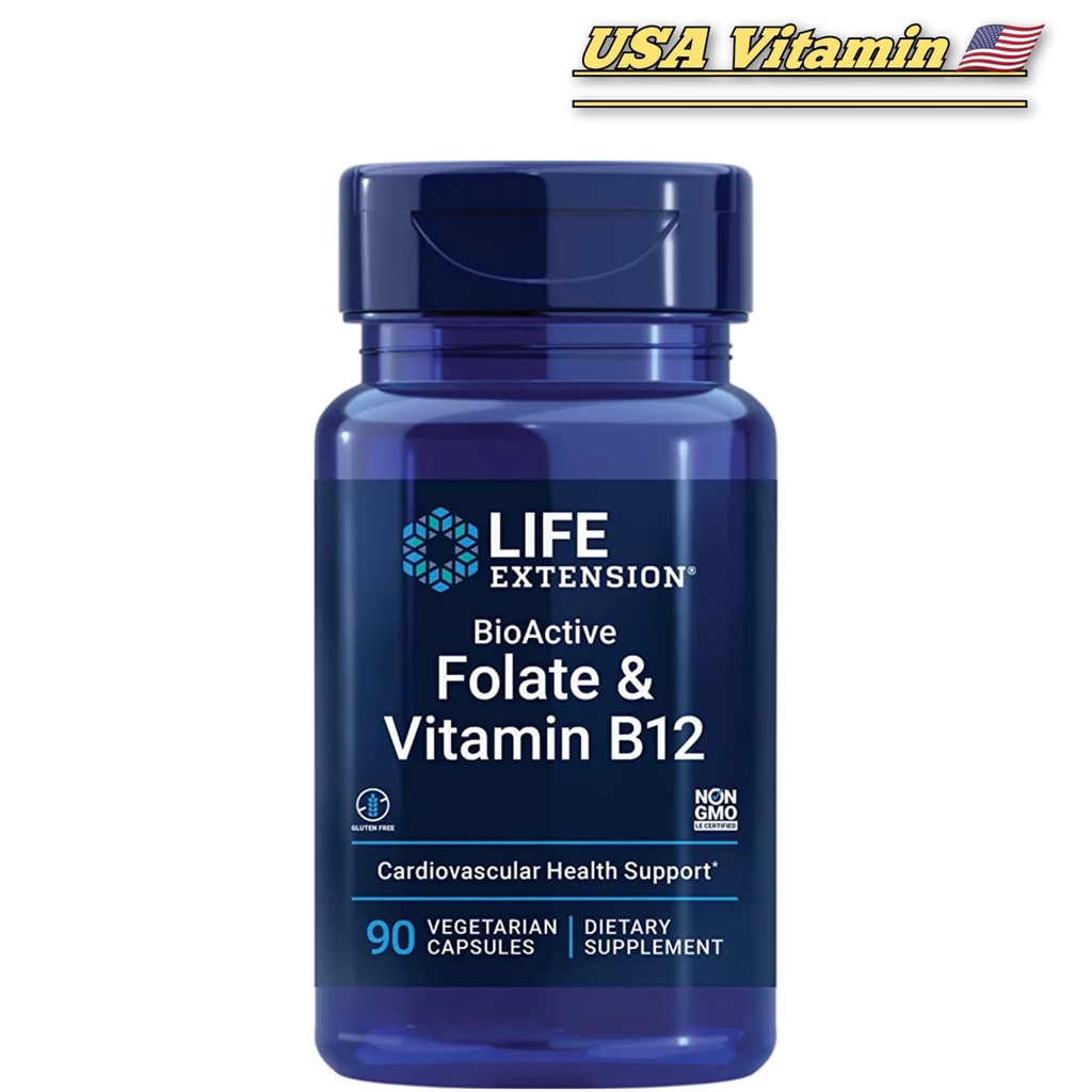 Life Extension BioActive Folate & Vitamin B12 90 Vegetarian Capsules