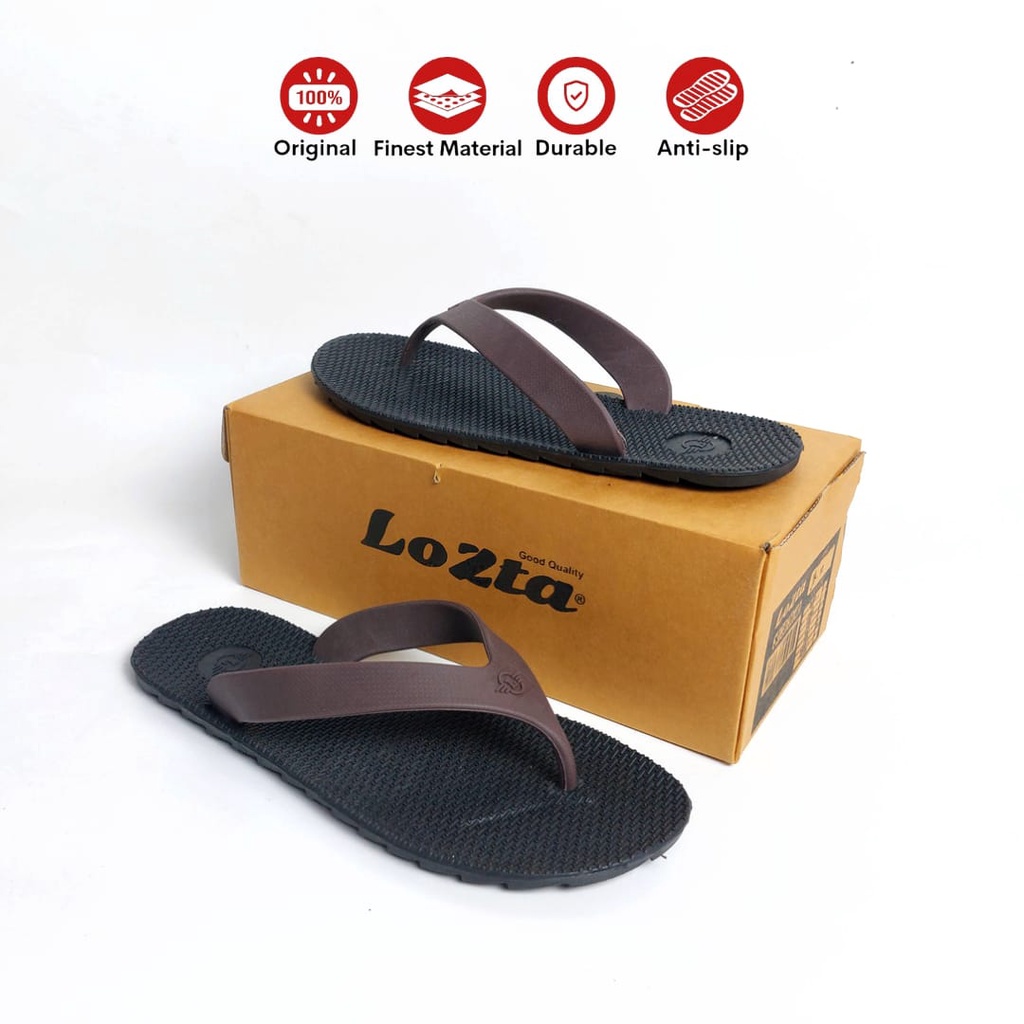 LOZTA - Sandal Jepit Pria Flip Flop Full Karet - Sandal Japit Rumah