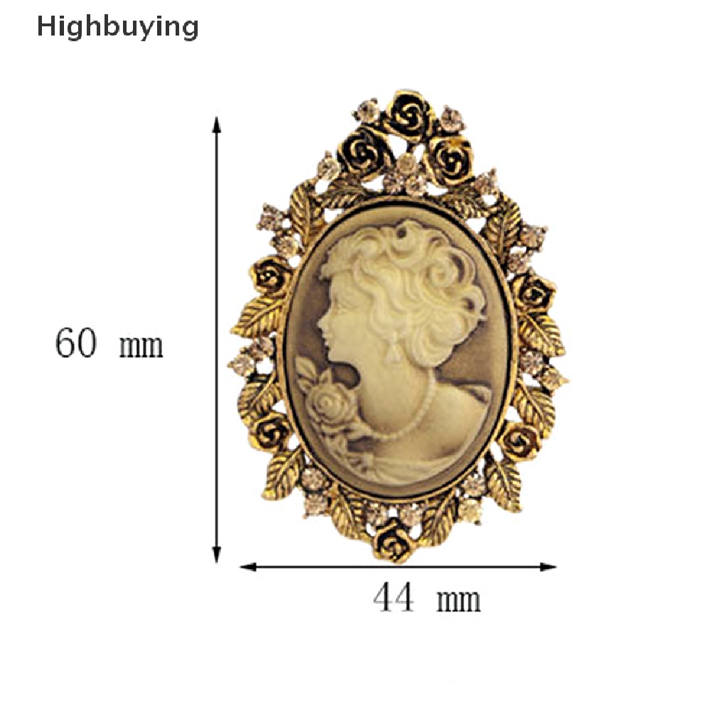 Hbid 1X Vintage Cameo Victorian Style Kristal Pesta Pernikahan Wanita Liontin Bros Pin Glory