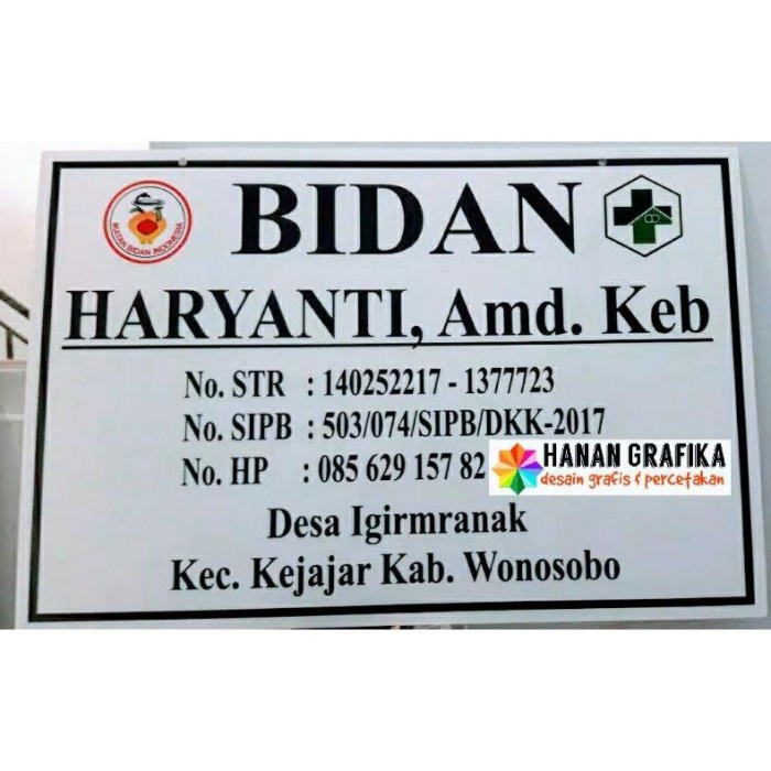 

Paja Acrylic 30X45 Papan Nama Dokter Bidan Plang Praktek Sign Label 30*45
