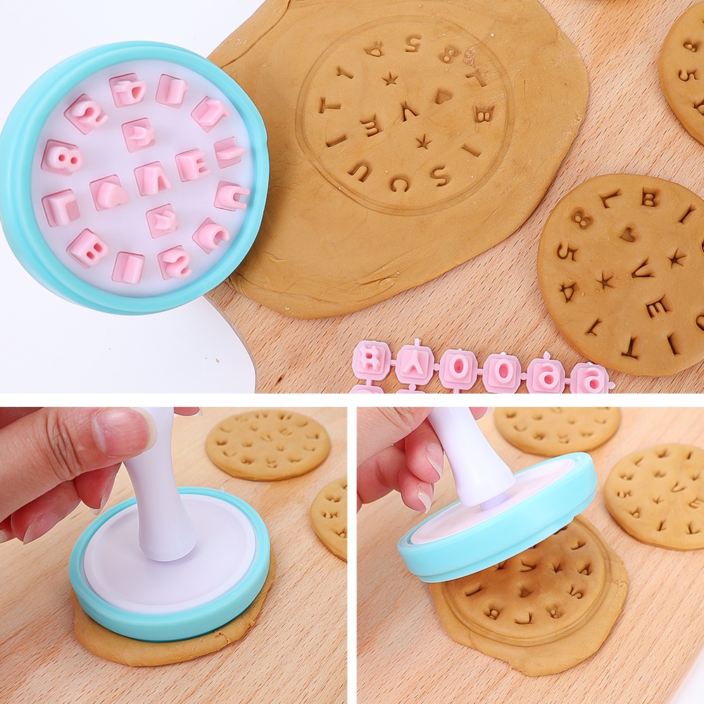 Cetakan Kue Cap Huruf Cetakan Biskuit Cookie Cutter DIY Cetak Press Stamp Kue Baking Plastik Emboss Alfabet Alat Aksesoris