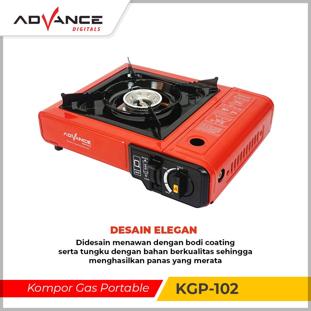 Advance Kompor Portable Kompor Gas Portable 2 In 1/ Tungku Gas KGP102 Garansi 1 Tahun