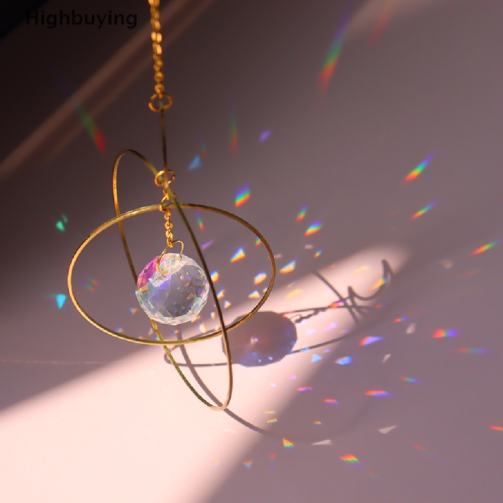 Hbid Moon and Hoops+Rain Crystal, Crystal Gantung, Prisma Mobil, Crystal Suncatcher Glory