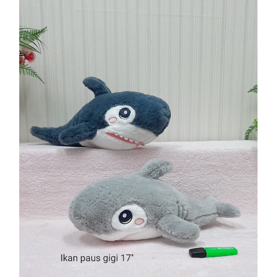 Boneka Ikan Paus Gigi Size 17&quot;/16cm/boneka anim