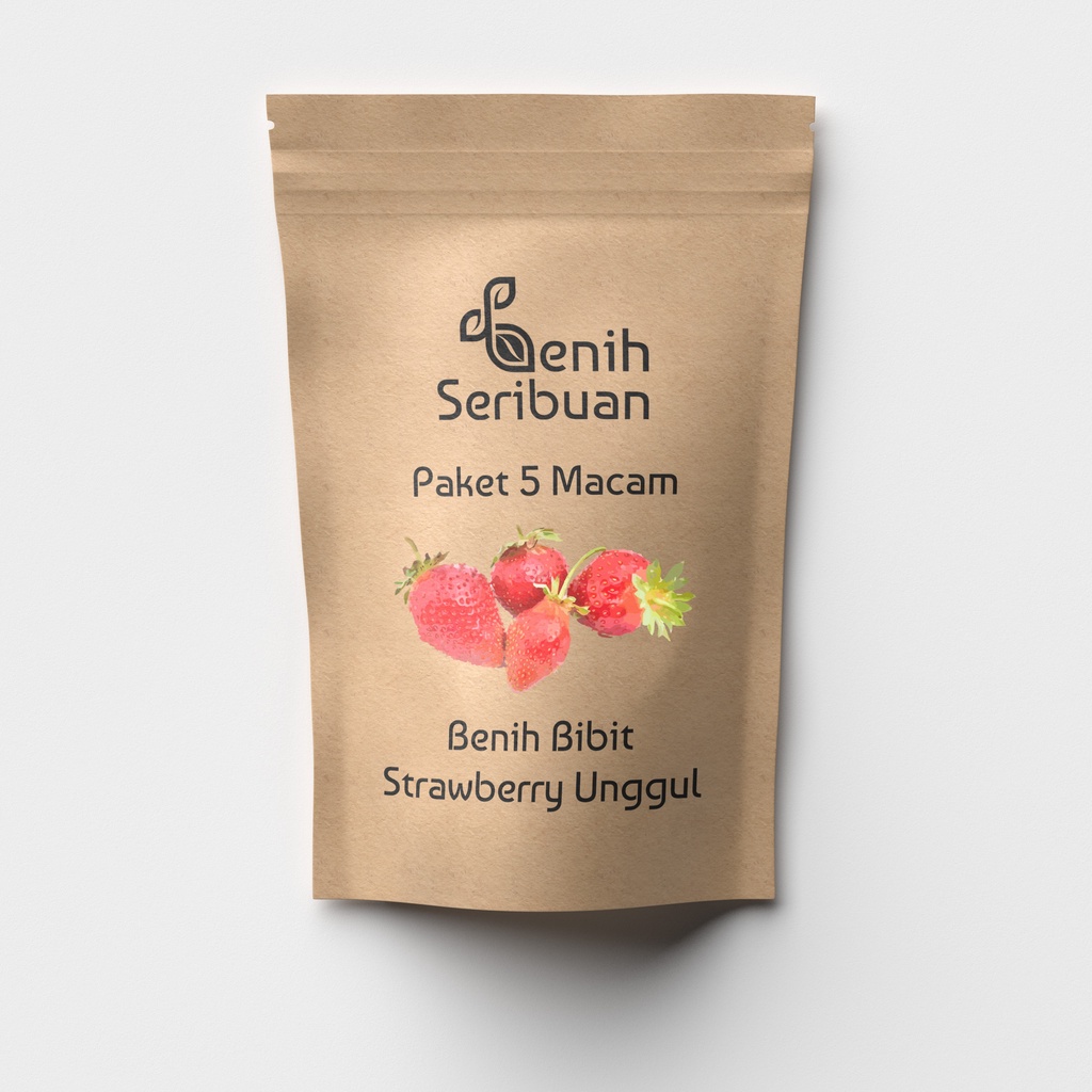 Benih Seribuan - Paket 5 Macam Bibit Strawberry Buah Stroberi Unggul