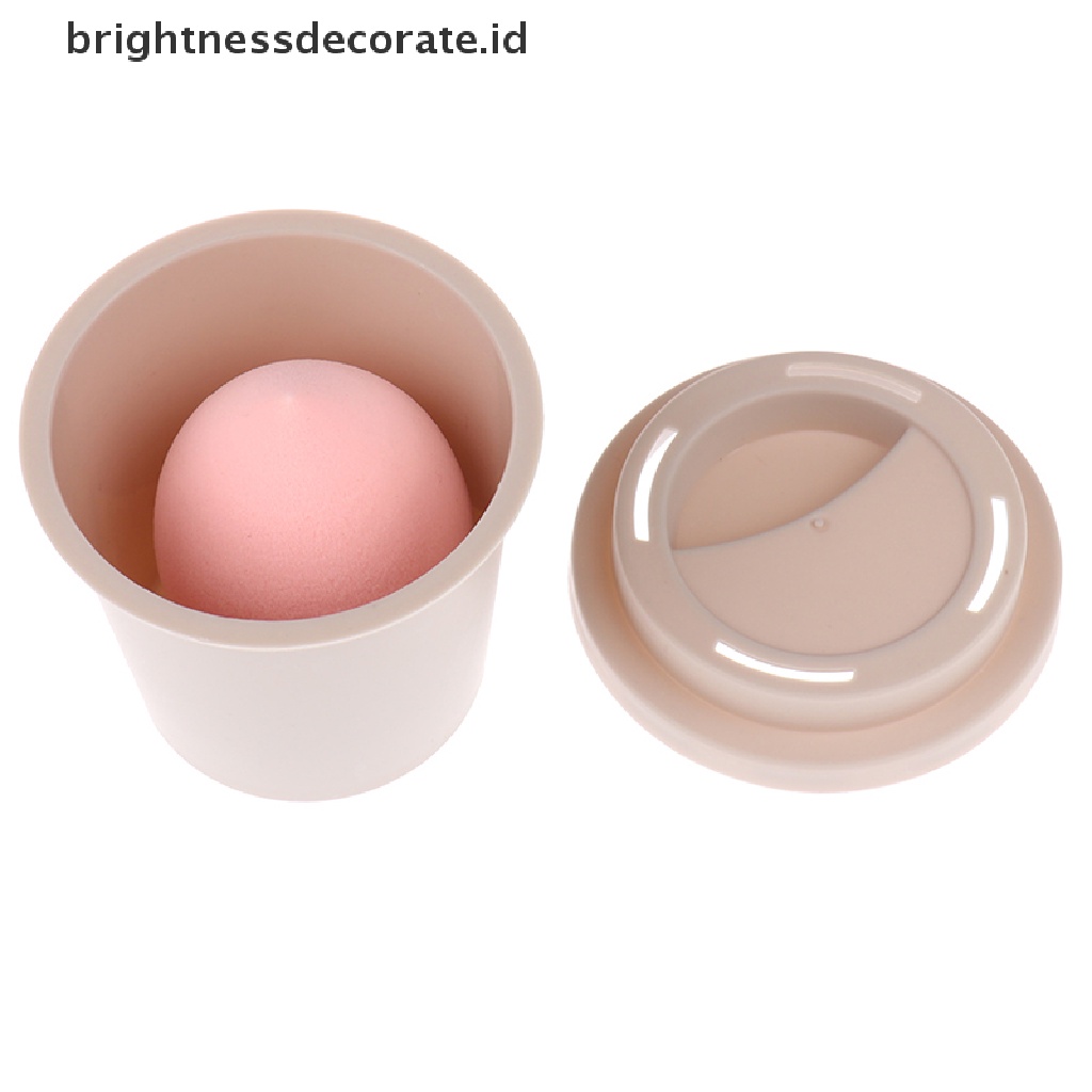 [Birth] Gelas Kopi Spons Stand Tempat Penyimpanan Makeup Puff Holder Kosong Kosmetik Dry Box [ID]