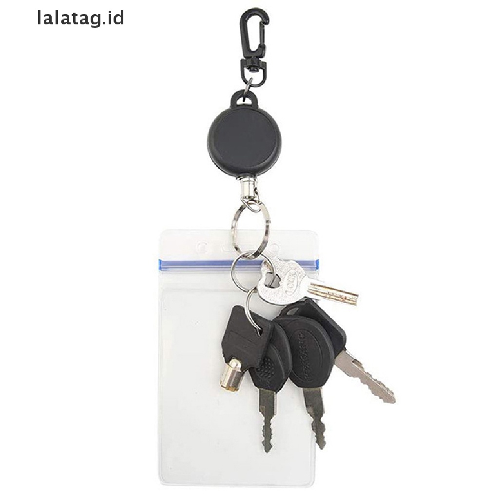 [lalatag] 65cm Retractable Keyring Metal Wire Keychain Clip Gantungan Kunci Tempat Gantungan Kunci [ID]