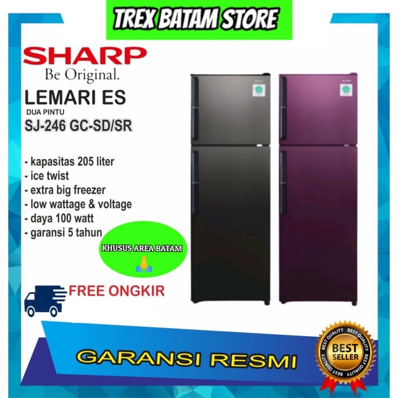 SHARP SJ-246GC KULKAS 2 PINTU (BATAM)