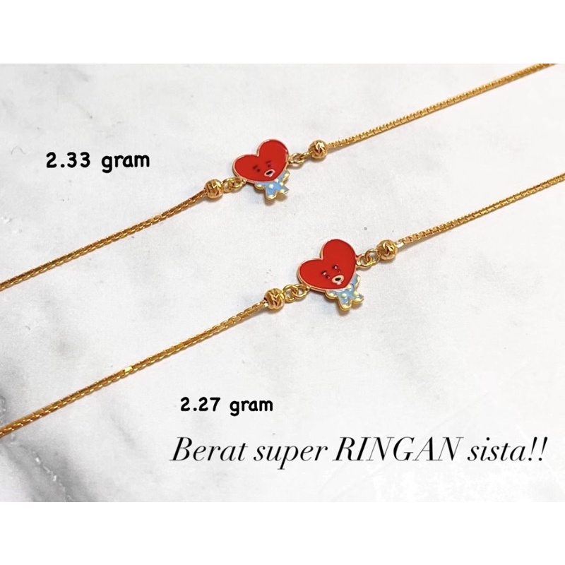 Gelang Emas serut Anak kadar 8k