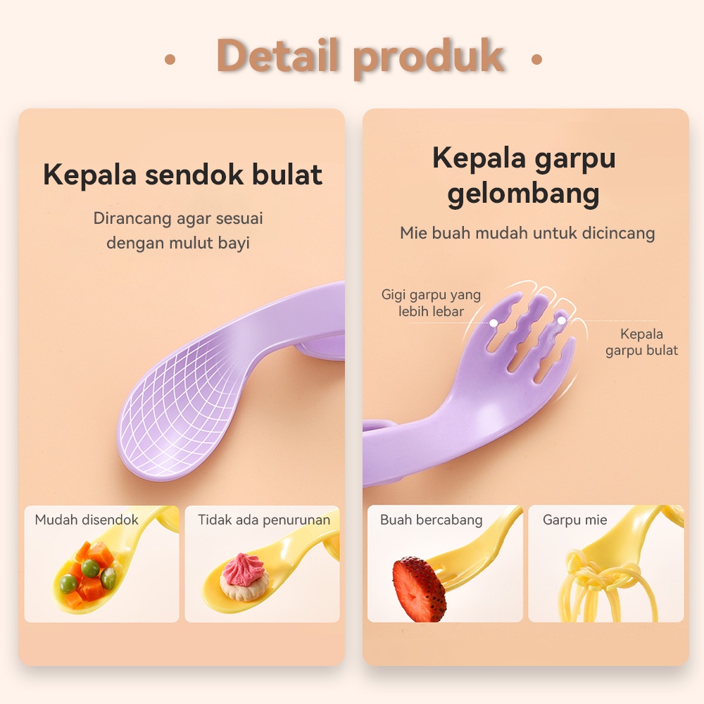 Lakhu Set Sendok Garpu Anak bayi Training Belajar Makan Training Spoon and Fork