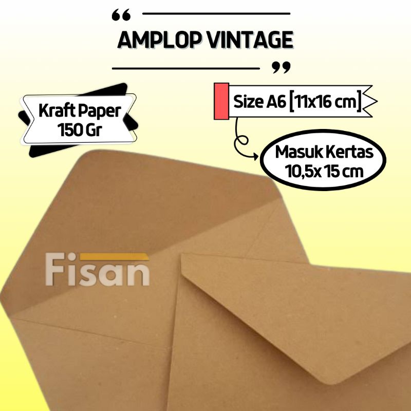 

Amplop Vintage Kraft A6 11x16 cm
