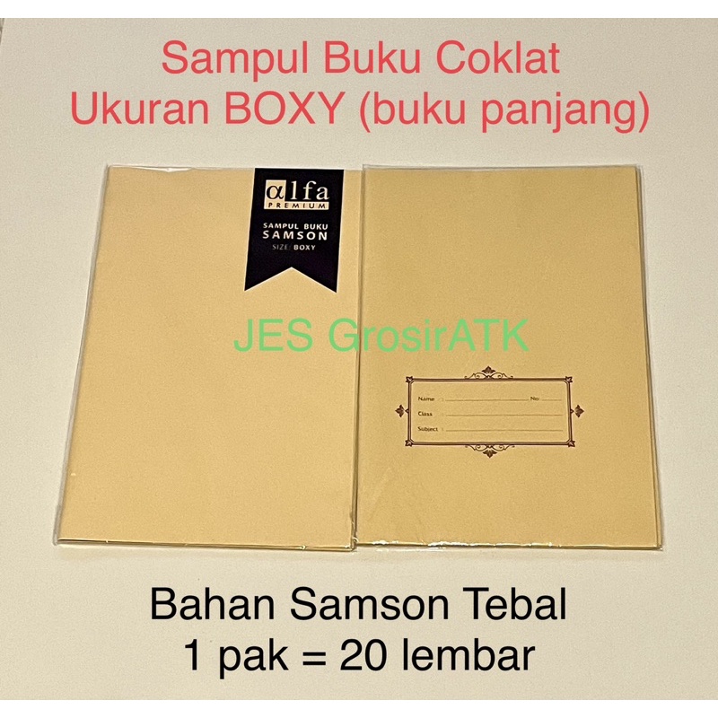 

Sampul Buku Coklat BOXY (buku panjang) | Sampul Coklat Bahan Samson