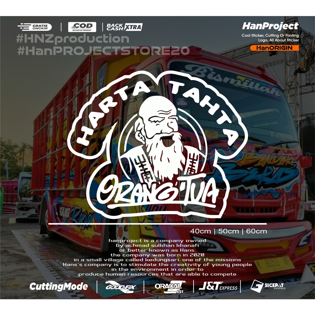 STICKER CUTTING KACA DAN BODY MOBIL TRUK DAN PICK UP HARTA TAHTA ORANG TUA BY hanprojectstrore