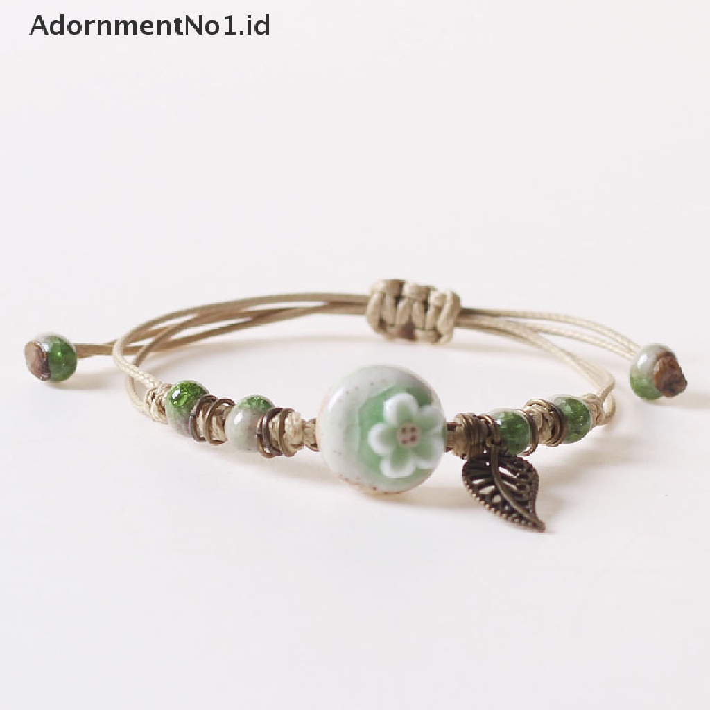 [AdornmentNo1] Seri Hutan Tembikar Liontin Tangan-kneaded Keramik Adjustable DIY Gelang Hadiah [ID]