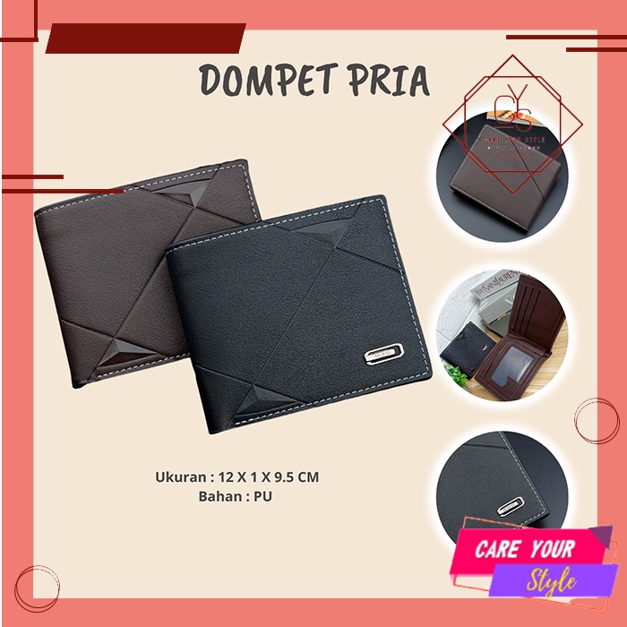 CYS Dompet Lipat Pria Import Terkini Dompet Pendek Laki - Laki Termurah Dompet Cowok Fashion Casual Simpel D95