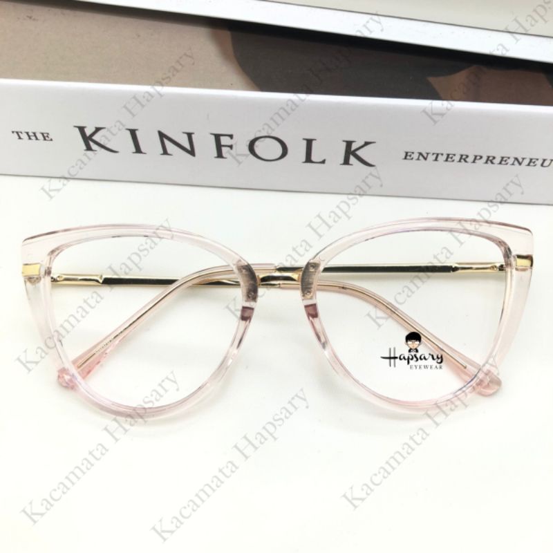 Frame Kacamata Wanita Cat Eye 58595 Terbaru | Bisa Reques Lensa Minus Cylinder dan Plus | Anti radiasi dan Anti UV Photocromic