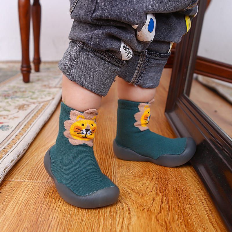 [rumahbayipdg] Sepatu SKIDDER  anak motif animal kaos kaki skidder 3D alas full karet