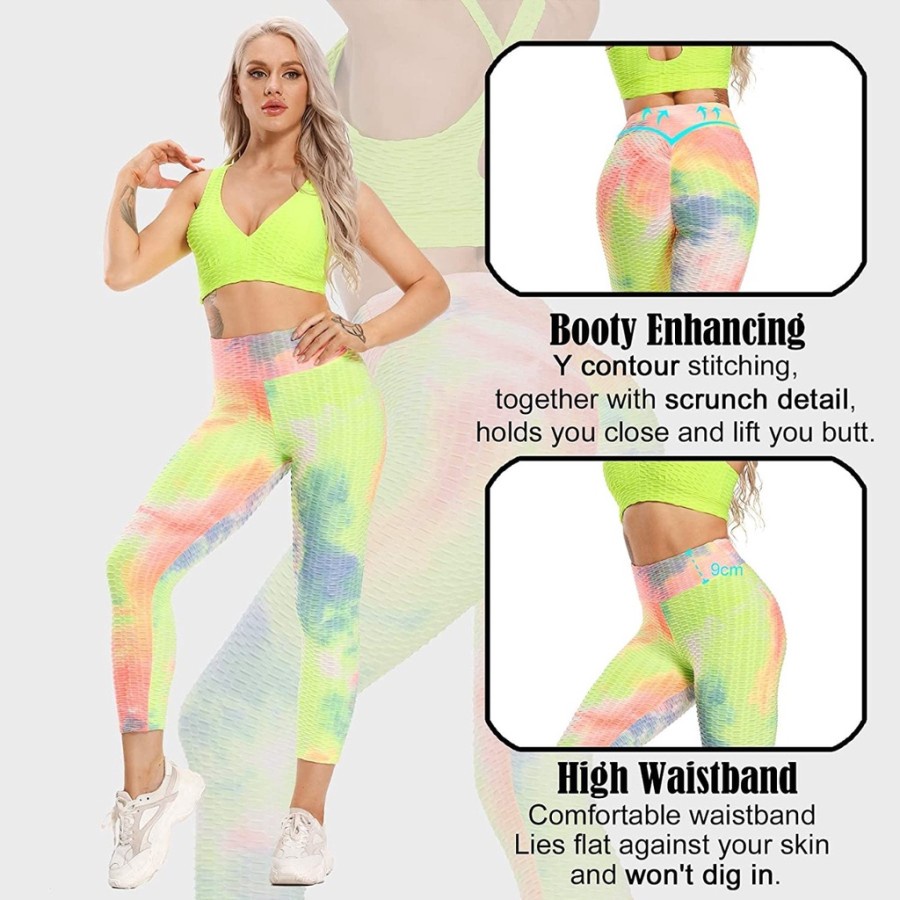 Sexy High Waist Scrunch BOOTY LEGGING Textured Colorfull Butt Lifting Legging Tie Dye Yoga Pant Gym Workout Pant Sport Celana Pengangkat Bokong