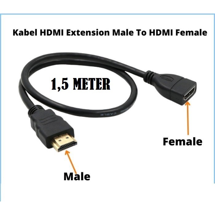 KABEL HDMI Extension 1,5M MALE TO FEMALE