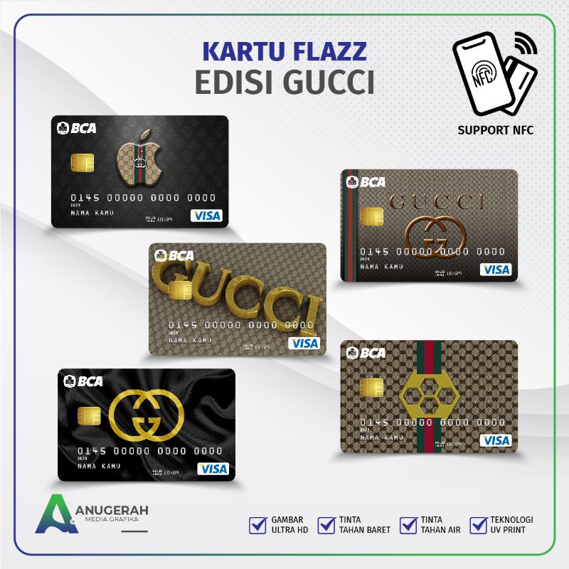 Kartu Flazz BCA Gen 2 Motif Gucci Custome Nama