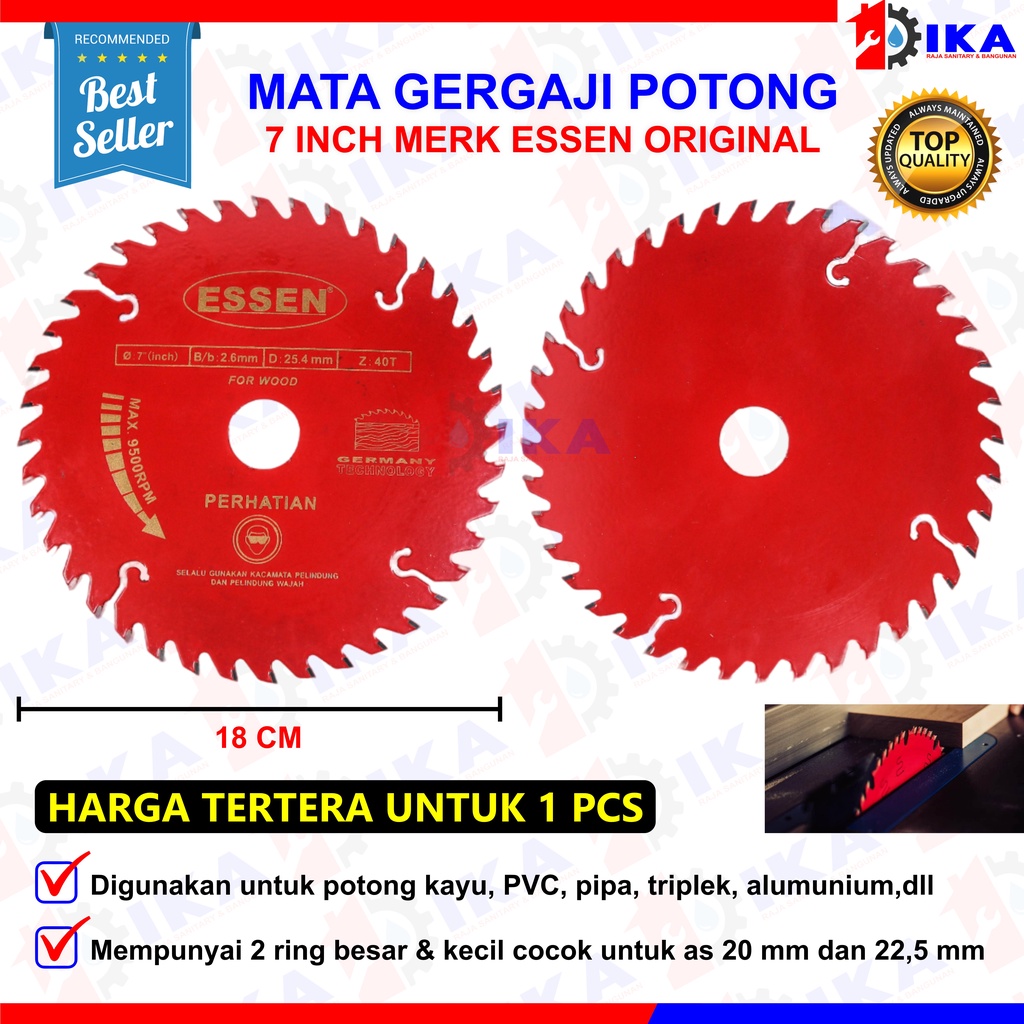 ESSEN Mata Pisau Potong Kayu 7 x 40T - Wood Circular Saw Blade / Mata Potong Kayu TERMURAH!