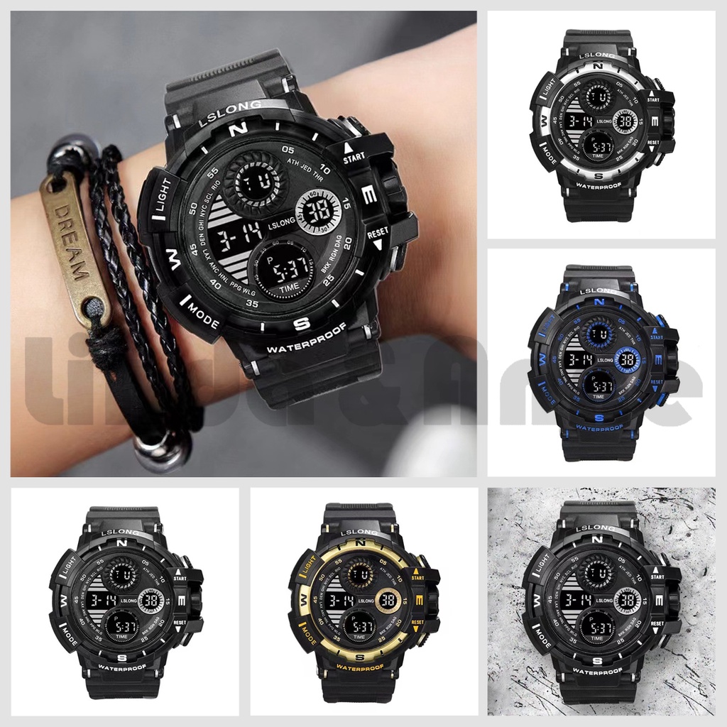 Jam Tangan Sport Pria Digital Multifunctional Electric Luminous Waterproof Fashion Import