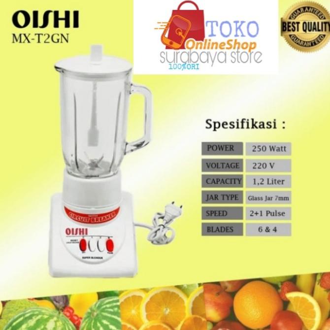 TERLARIS blender kaca national serbaguna OISHI MX T2GN blender 2in1