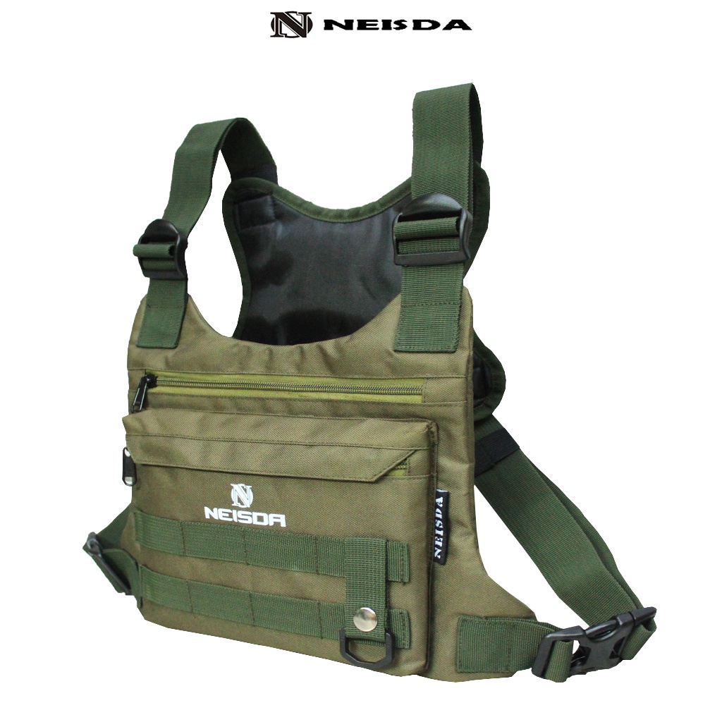 Tas dada tactical pria neisda jammuts Chest bag rig outdoor cream black green