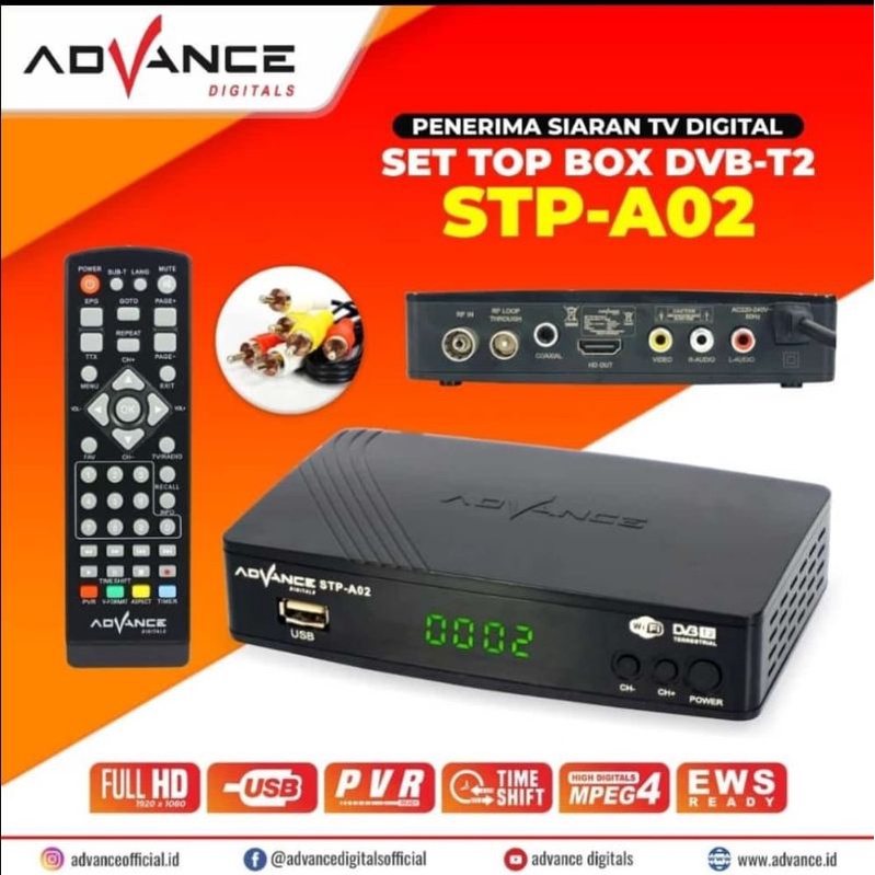 Set Top Box STB TV Digital DVBT2 Advance STP A-02 SNI Resmi