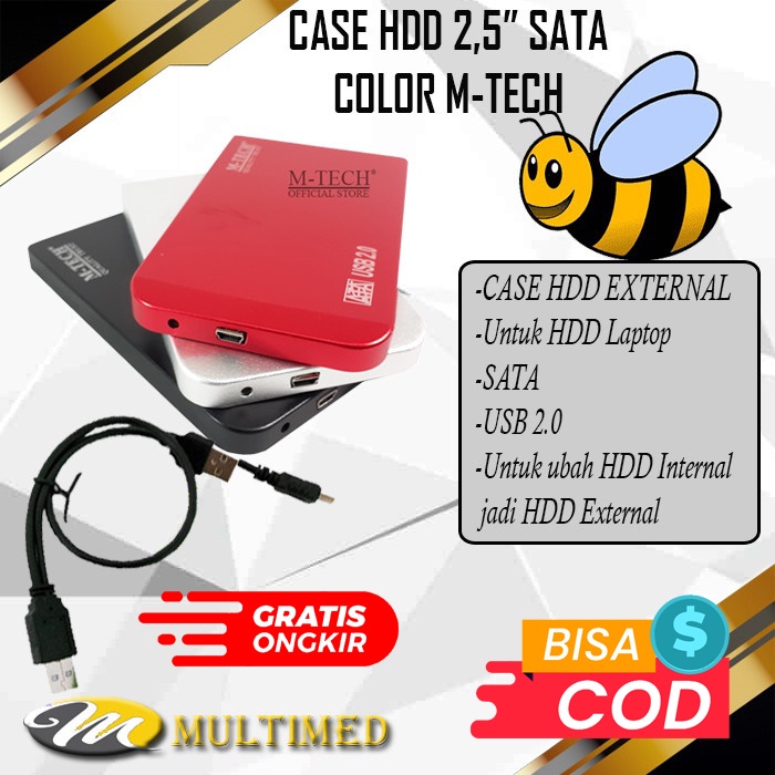 Case Cassing Box HDD Hardisk External Enclosure 2,5&quot; Sata M-Tech Color