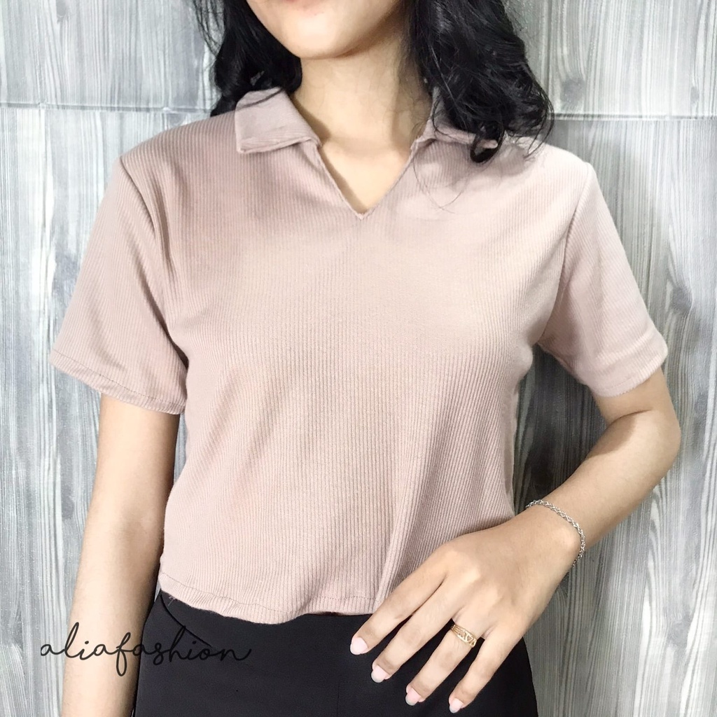 LILY TOP/ROK KNIT PREMIUM/ATASAN CROP BAHAN KNIT PREMIUM/PAKAIAN WANITA