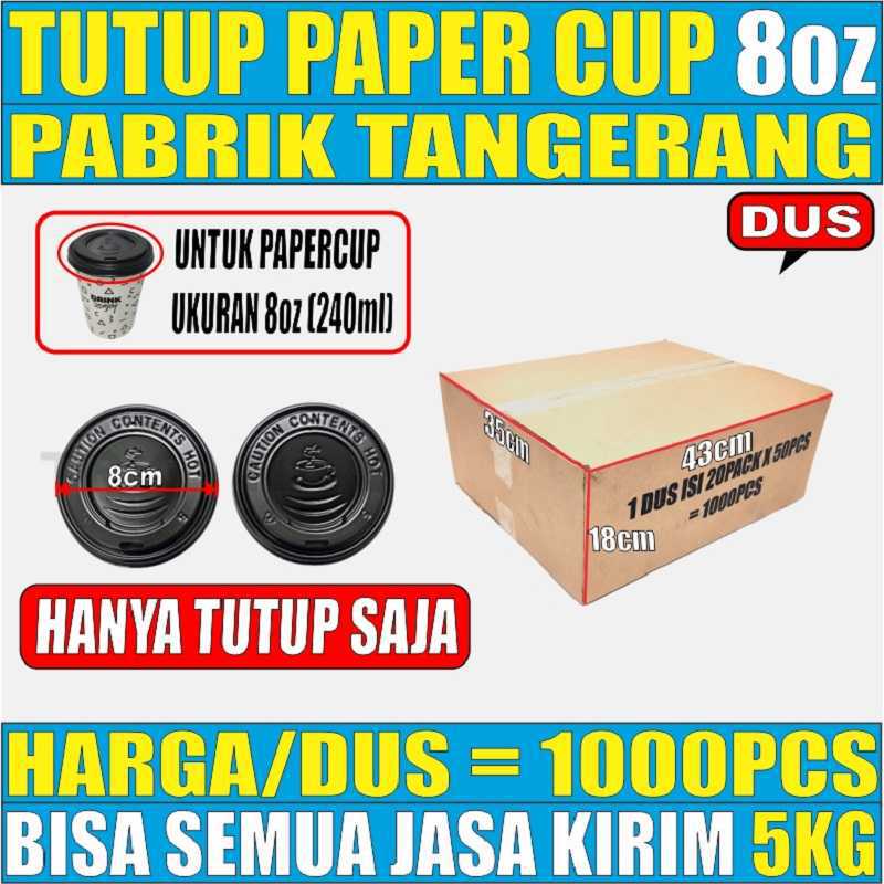 Tutup Paper Cup 4oz 8oz 12oz 16oz 22oz Per Dus Hanya Tutup Gelas Kertas gjk