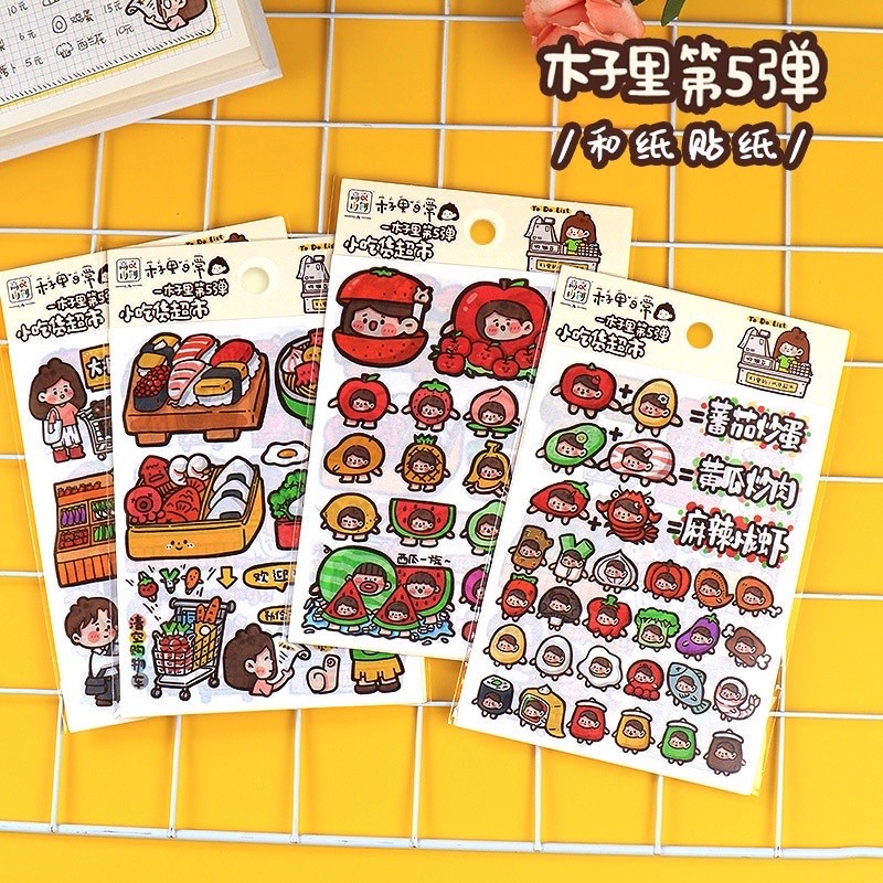 

Sticker Pack Isi 4 Lembar Cute Girl Food Japan Style Stiker Lucu 3