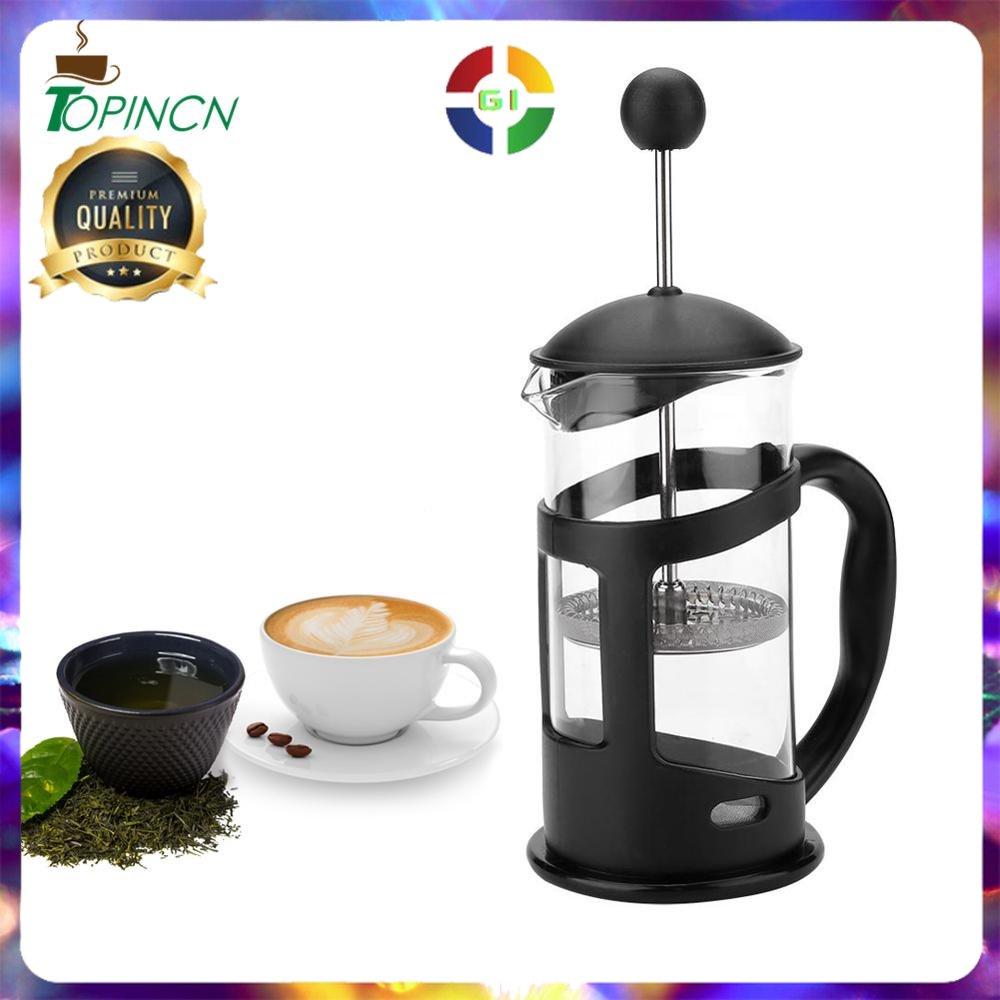 Teko Pot Pembuat Kopi French Press Coffee Maker Pot 600ml Black