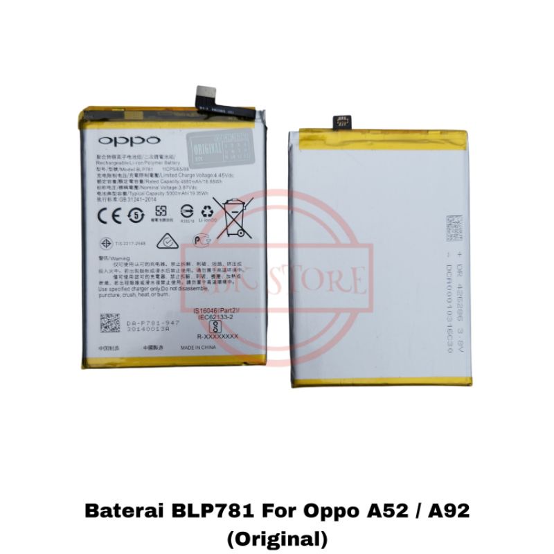 BATRE BATERAI BATTERY BLP781 FOR OPPO A52 / A92 ORIGINAL