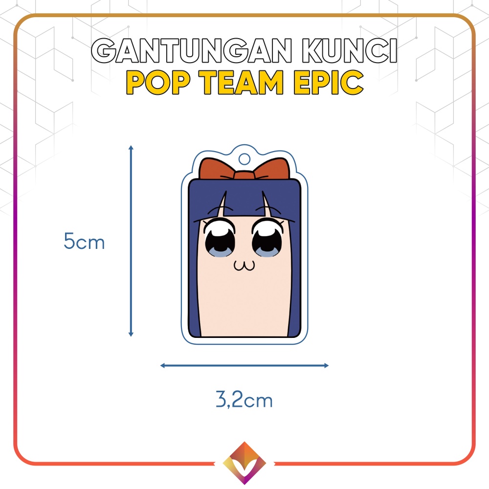 GANCI POP TEAM EPIC Keychain Anime Poputepipikku Popuko Pipimi Absurdist Comedy Meta Humor.