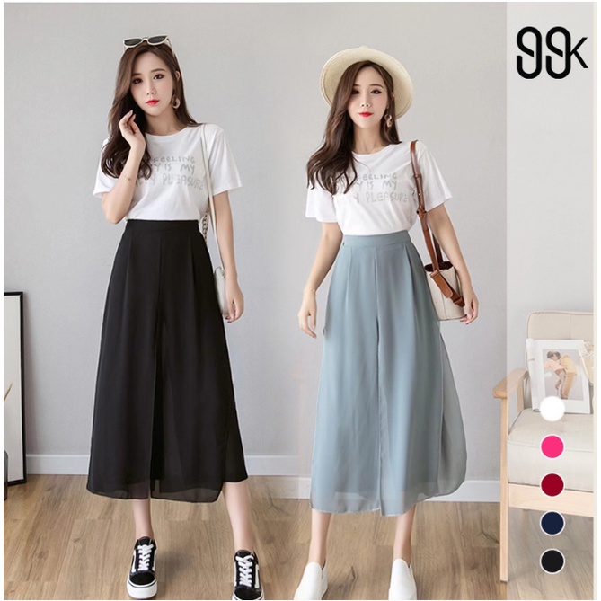 Korean Chiffon Culotte Pants Celana Kulot
