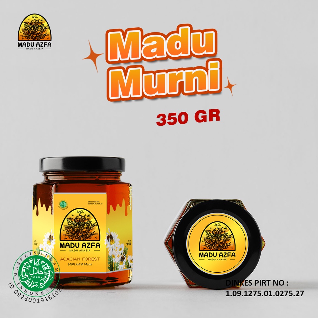 

Madu Murni Asli Hutan Akasia Azfa 350 Gram Premium LPPOM HALAL